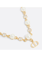 Petit CD Treasure Resin Pearl Necklace Gold Dior