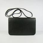 Hermes Calf Leather Message Bag H020 Black Silver