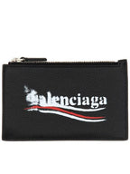 Balenciaga Wave Logo Card Wallet Black