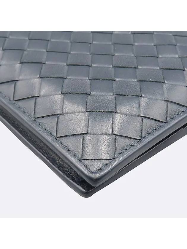 Bottega Veneta 113993 Intrecciato navy color 8 credit card half wallet
