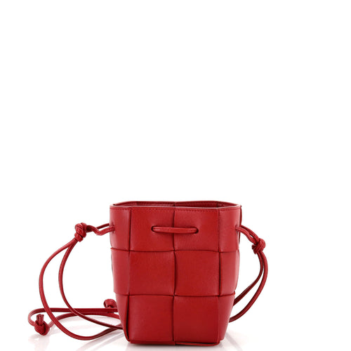 Bottega Veneta Cassette Bucket Bag Maxi Intrecciato Leather Mini