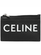 CELINE Logo Zipper Card Wallet Black