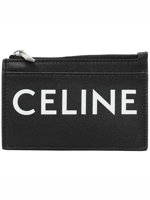 CELINE Logo Zipper Card Wallet Black