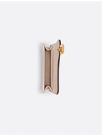 Saddle Bloom Goatskin Flap Card Wallet Caramel Beige Dior