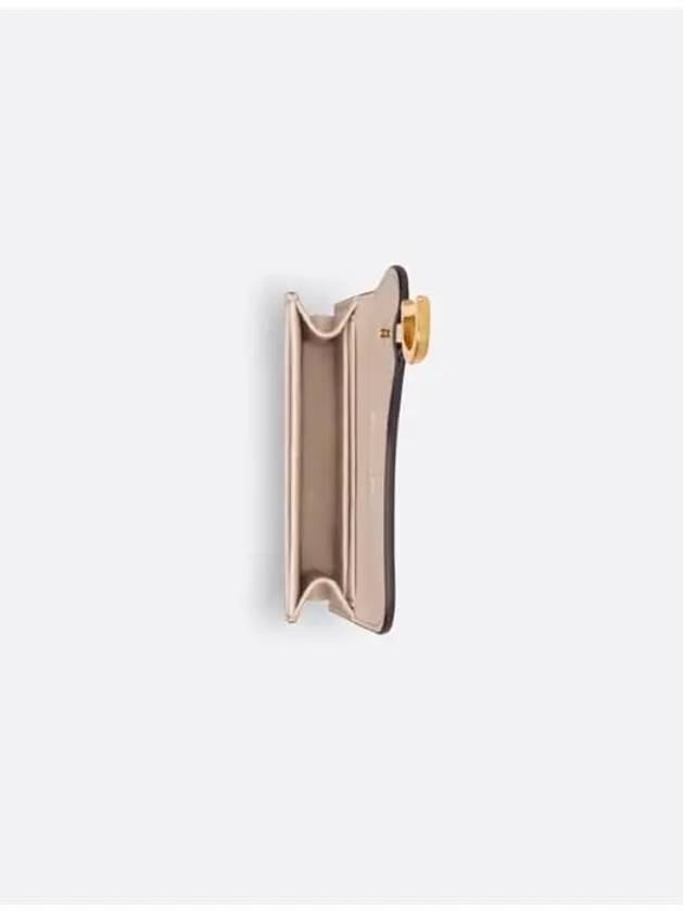 Saddle Bloom Goatskin Flap Card Wallet Caramel Beige Dior