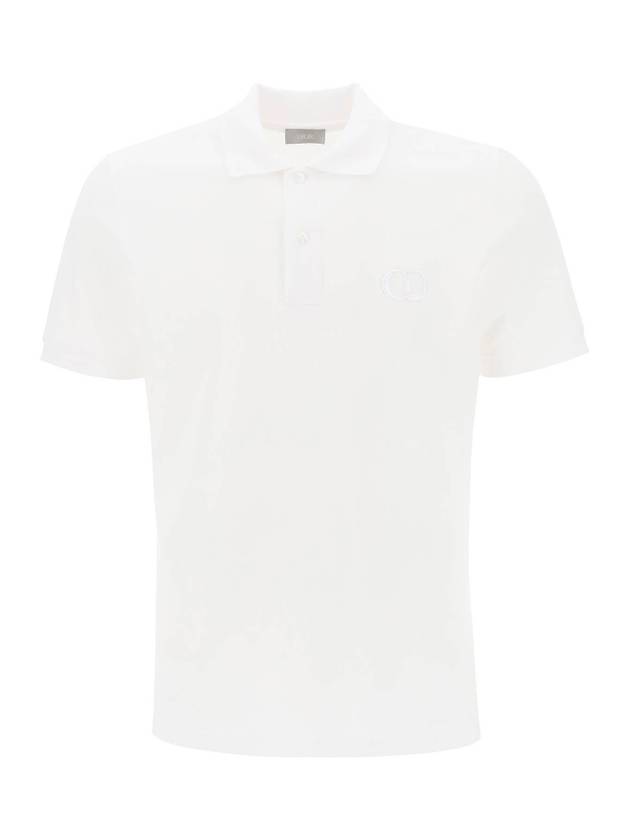 CD Icon Cotton Polo Shirt White Dior