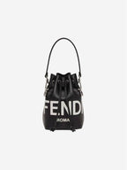 Fendi Roma Mon Tresor Leather Small Bucket Bag Black