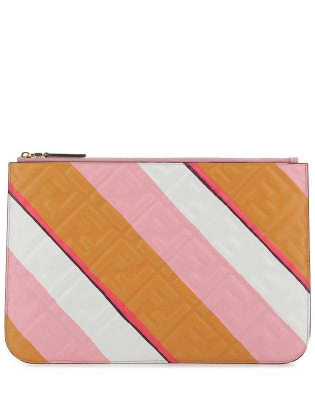 Fendi FF Logo Embossed Clutch Bag