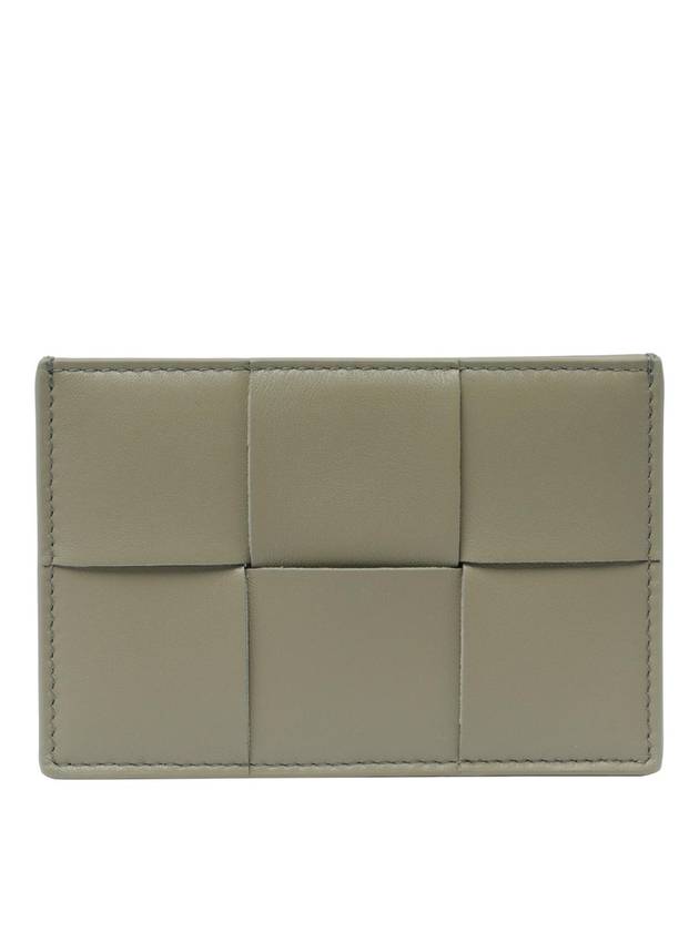 Bottega Veneta Intrecciato Lambskin Calfskin Card Wallet Travertine