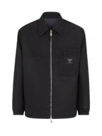 Fendi Nylon Reversible Zip-Up Jacket Black