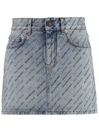 Balenciaga short skirt 744972 TQW66 4141 ICED BLUE