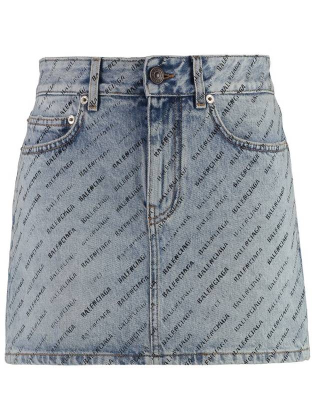 Balenciaga short skirt 744972 TQW66 4141 ICED BLUE