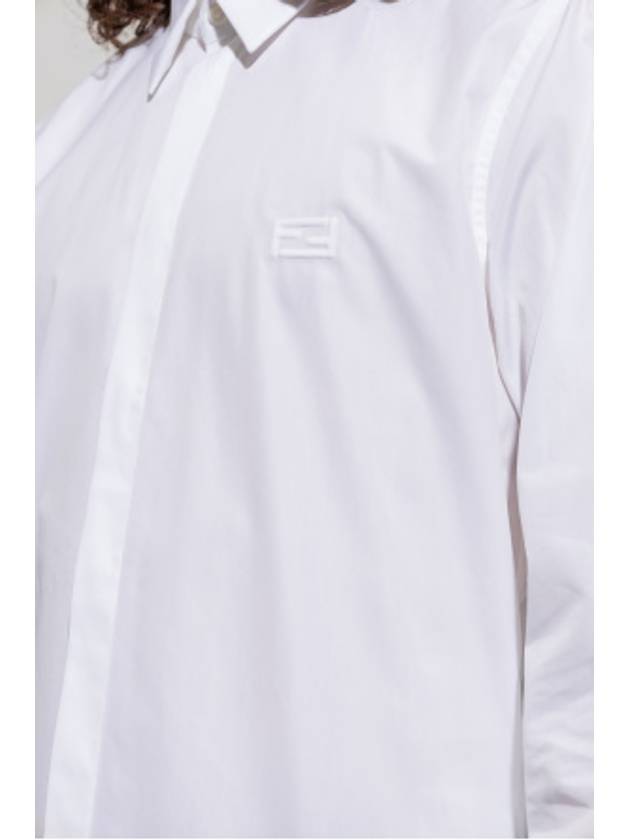 Fendi Men's Cotton Long Sleeve Shirt White