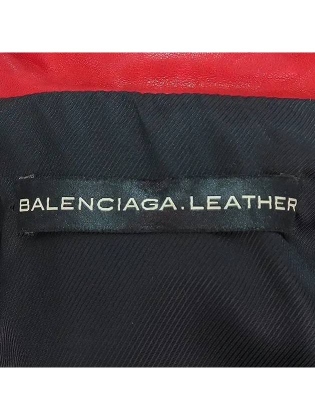Balenciaga PK7 LM011A RD 2 Red Leather Women s Rider Jacket