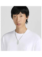 CD Plate Pendant Necklace Silver Dior