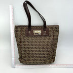 Fendi Leather-Trimmed Zucchino Shopping Tote - Brown Totes, Handbags fe9922xs