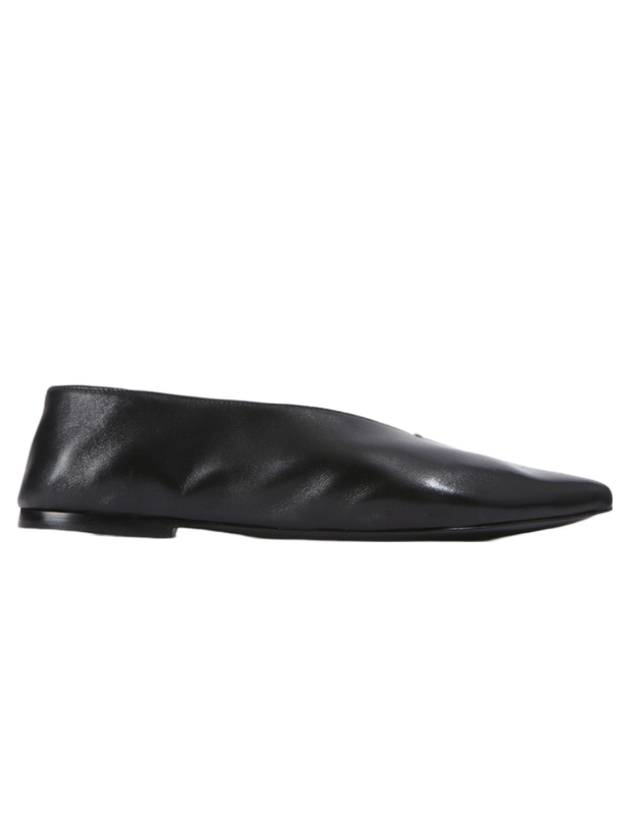 CELINE Stitch Babouche Point Toe Leather Flat Black