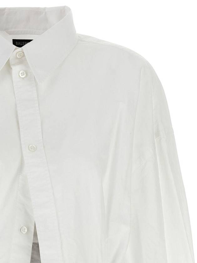 Balenciaga long sleeve belted shirt white
