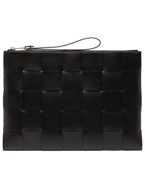 Bottega Veneta Intrecciato Weaving Strap Clutch Bag Black