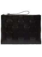 Bottega Veneta Intrecciato Weaving Strap Clutch Bag Black