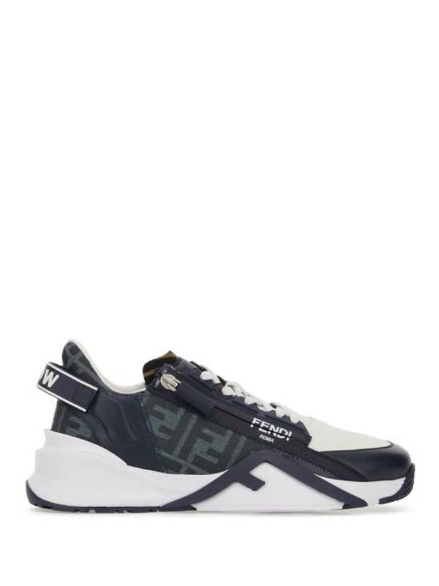 Fendi Flow FF Jacquard Leather Running Low Top Sneakers Blue