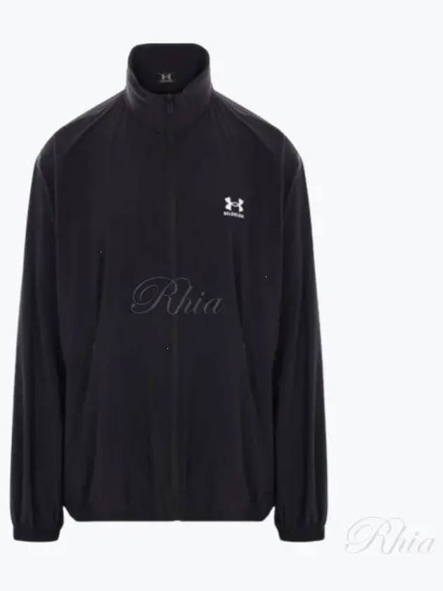 Balenciaga Men's Back Logo Zip-Up Jacket Black