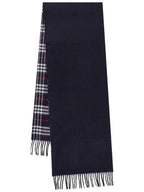 Burberry Reversible Check Print Cashmere Scarf Navy