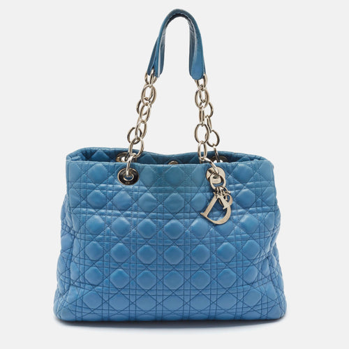 Dior Blue Cannage Leather Large Soft Lady Shopper Tote