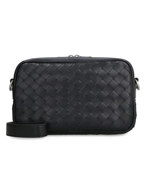 Bottega Veneta Men's Medium Intrecciato Camera Bag in Black | Size UNICA | 755923V2HL1