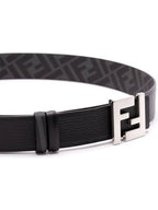 Fendi FF Square Reversible Belt Black Brown