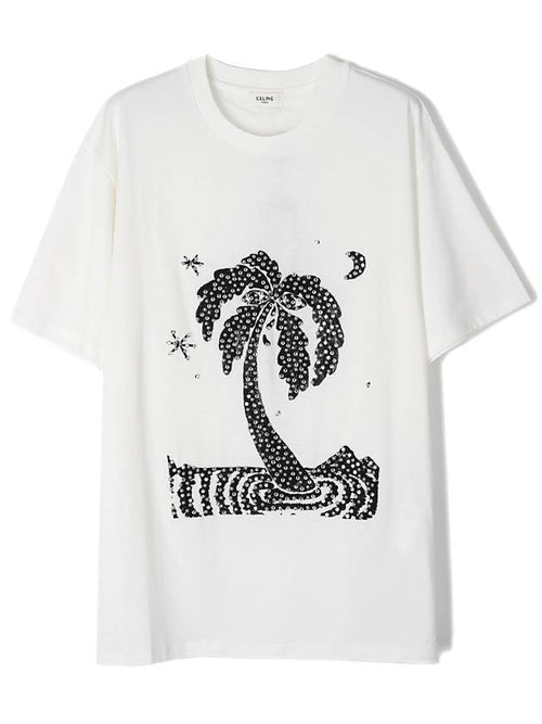 CELINE Lost Paradise Short Sleeve T-Shirt White