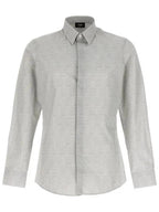Fendi Shadow Cotton Long Sleeve Shirt Grey