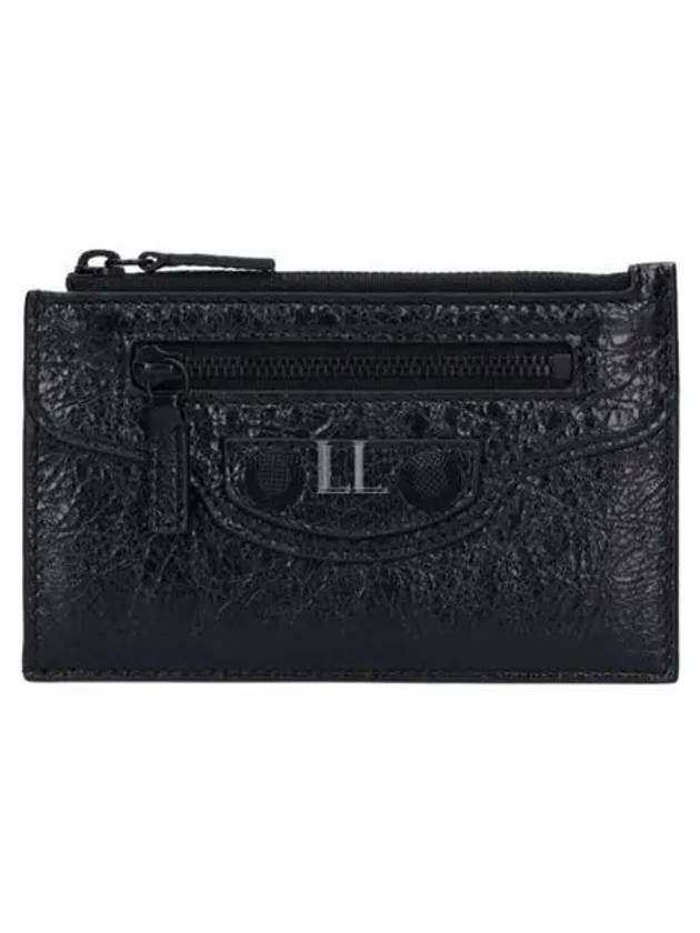 Balenciaga Le Cagole Leather Card Wallet Black