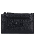 Balenciaga Le Cagole Leather Card Wallet Black
