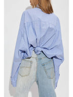 Balenciaga Balenciaga Shirt With Stripe Pattern, Women's, Blue