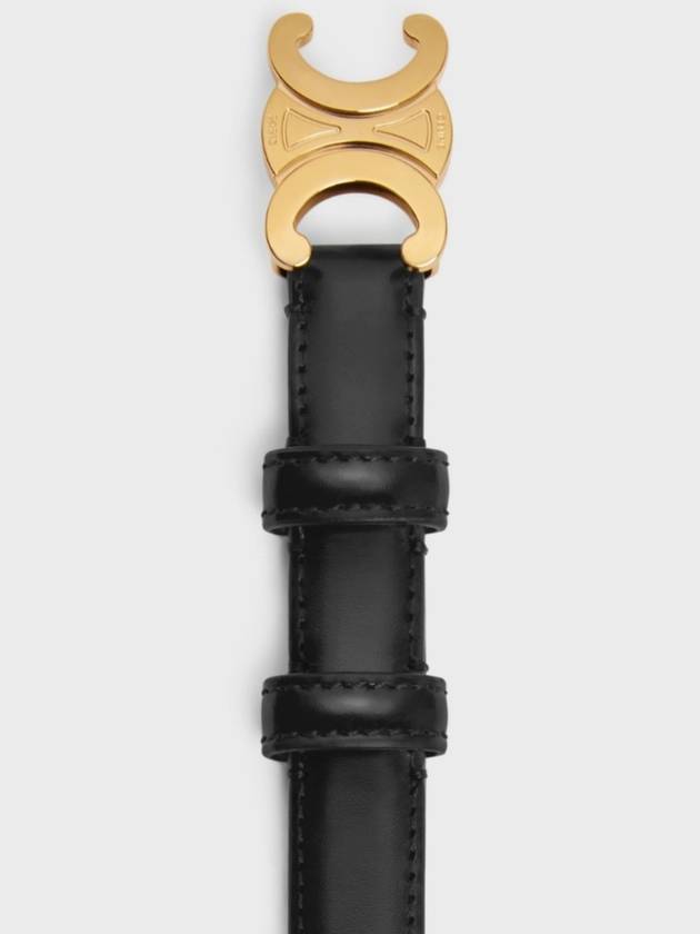 CELINE Triomphe Small Taurillon Leather Belt Black