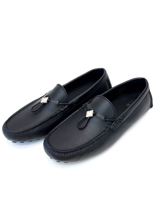CD Diamond Grained Calfskin Loafers Black Dior