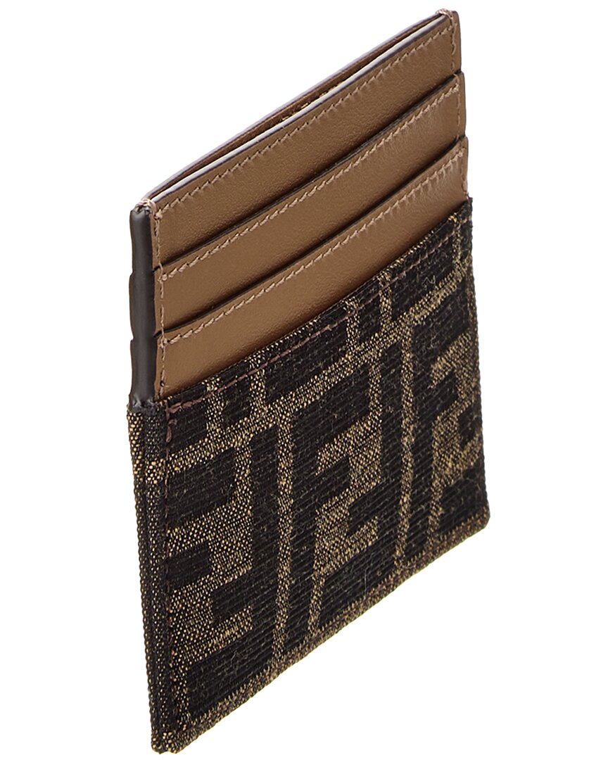 FENDI Baguette FF Jacquard & Leather Card Case