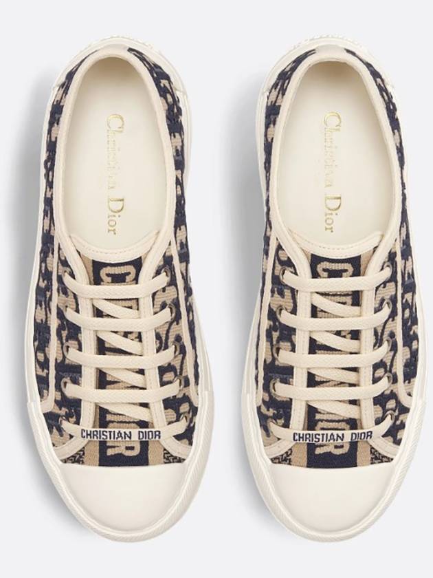 Walk'n' Platform Oblique Embroidered Low Top Sneakers Deep Blue Dior