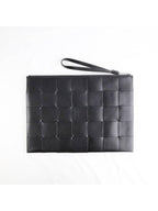 Bottega Veneta Intrecciato Weaving Strap Clutch Bag Black