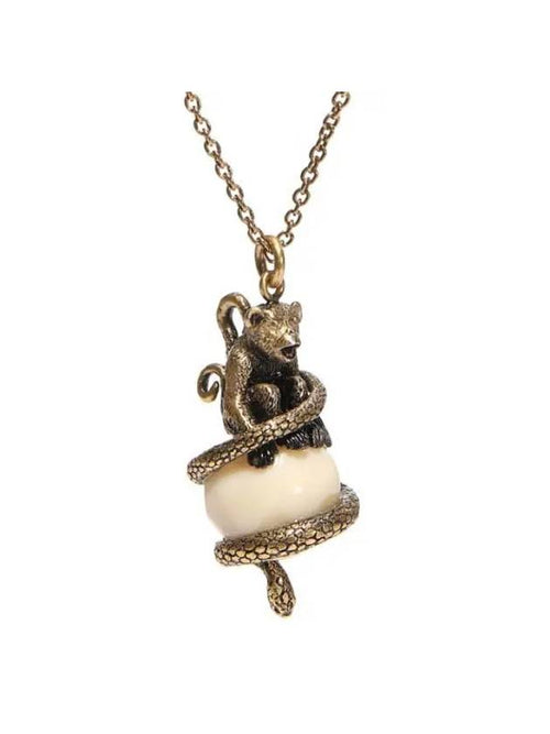 Brass Charm Necklace Gold Dior