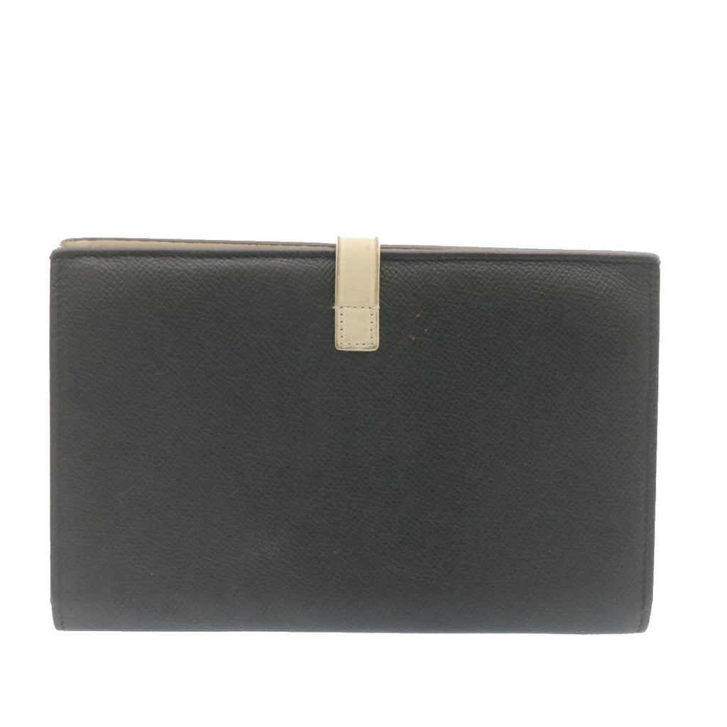 CELINE Large Strap Wallet Leather Black  ai152
