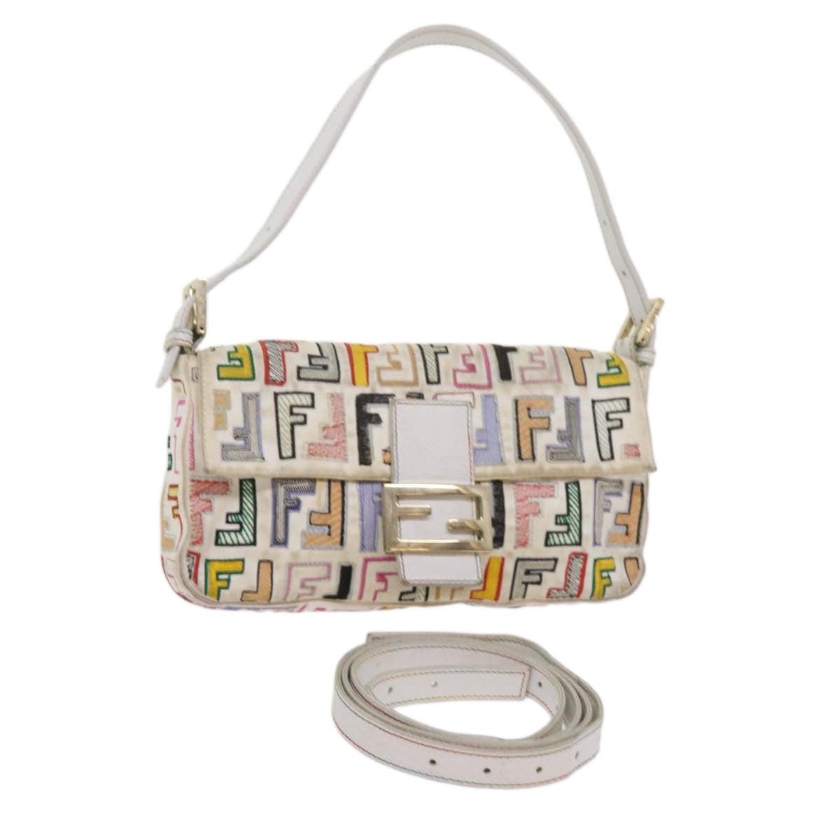 FENDI Zucca Canvas Mamma Baguette Shoulder Bag Multicolorai670