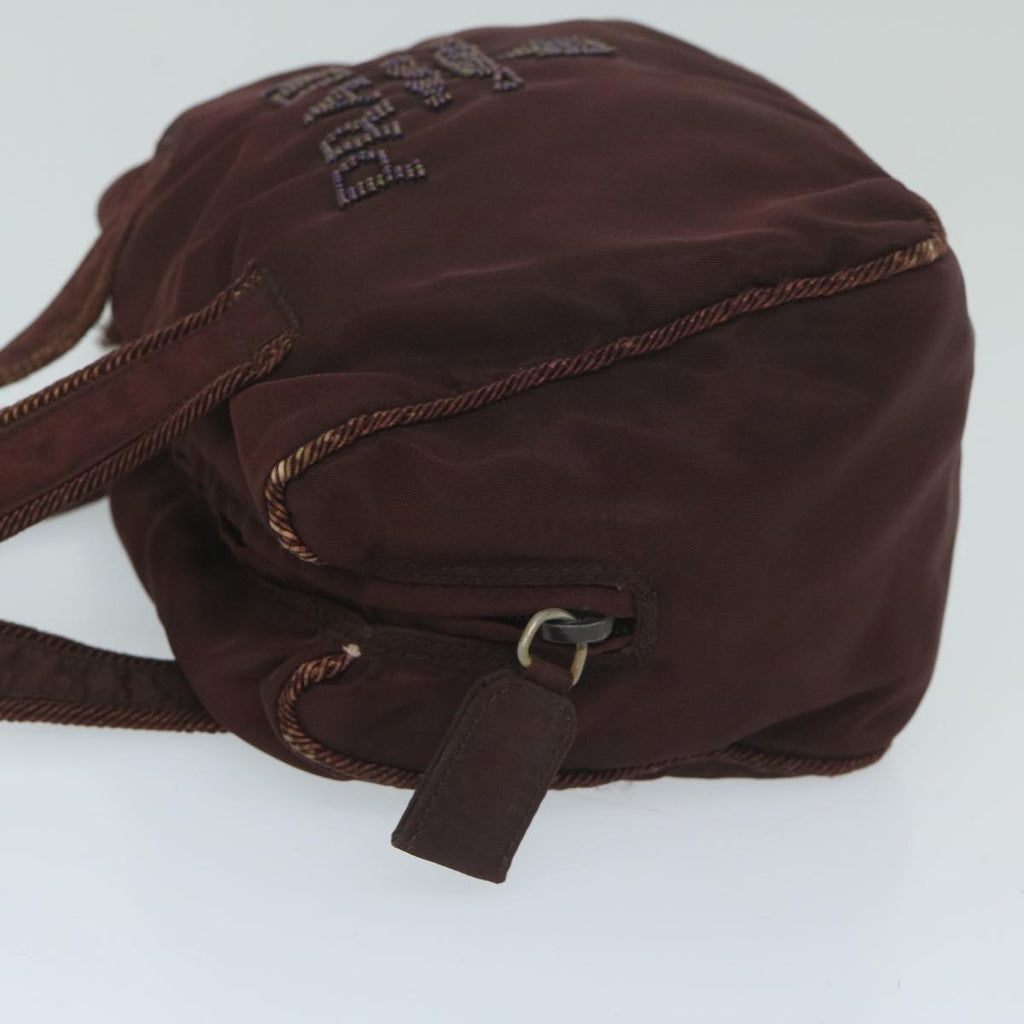 PRADA Hand Bag Nylon Wine Red  ai694