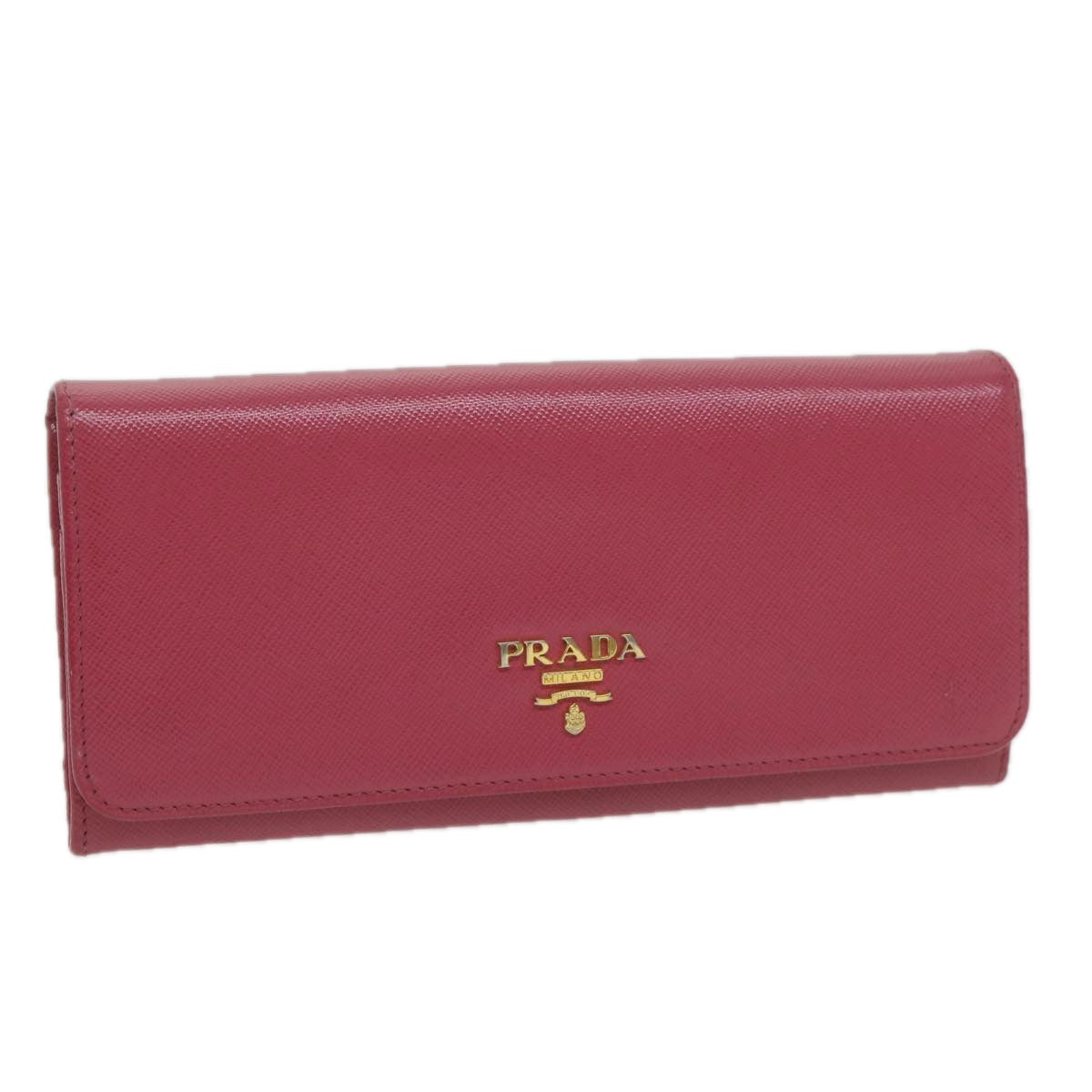 PRADA Long Wallet Safiano leather Pink  ai698