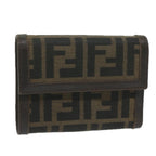 FENDI Zucca Canvas Wallet Black Brownai711