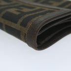 FENDI Zucca Canvas Wallet Black Brownai711