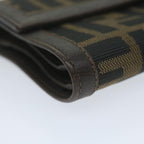FENDI Zucca Canvas Wallet Black Brownai711