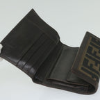 FENDI Zucca Canvas Wallet Black Brownai711