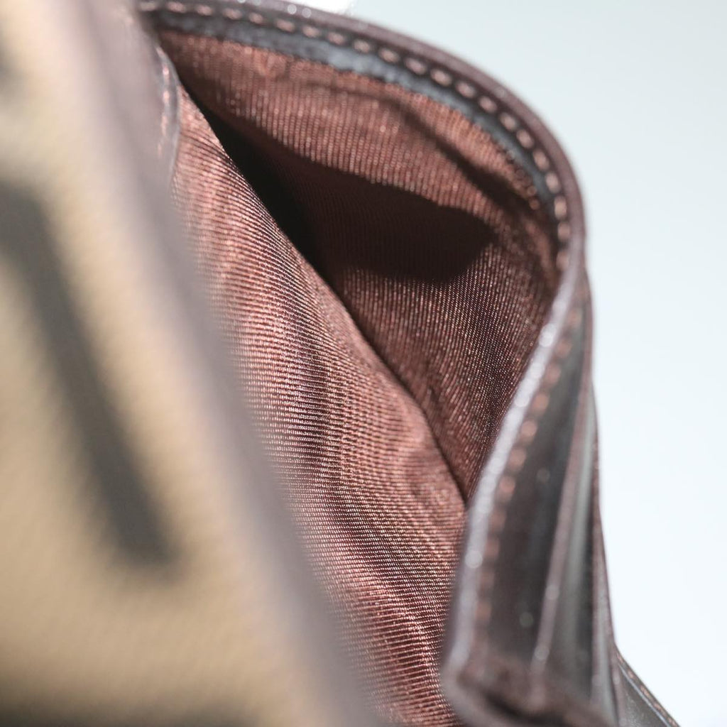 FENDI Zucca Canvas Wallet Black Brownai711